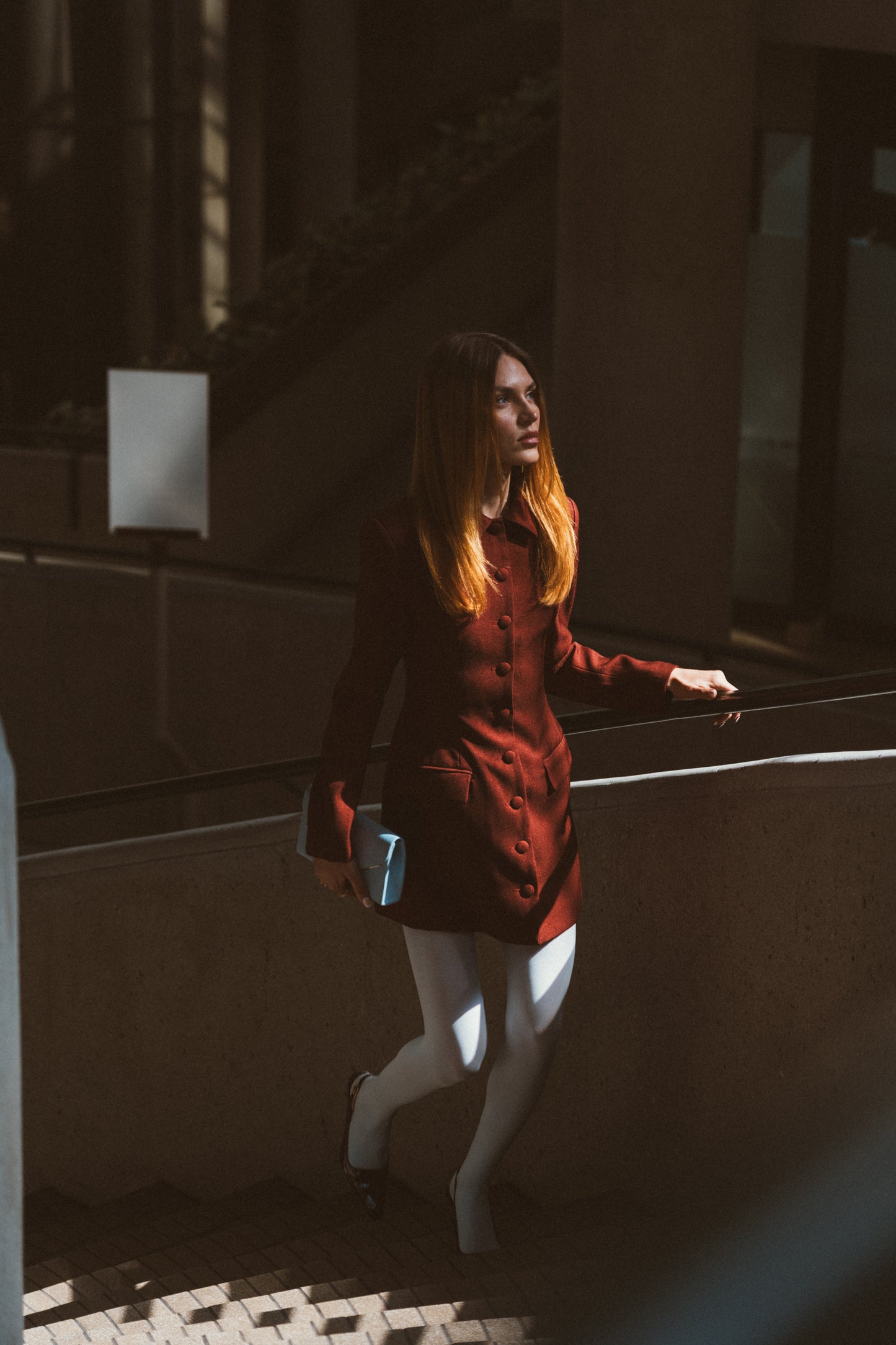 2409: Burgundy Blazer Dress