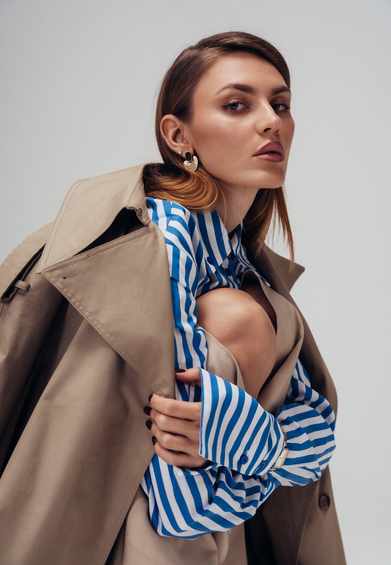 Long Shirt Stripes (blue, navy, yellow, green, green brown, brown)