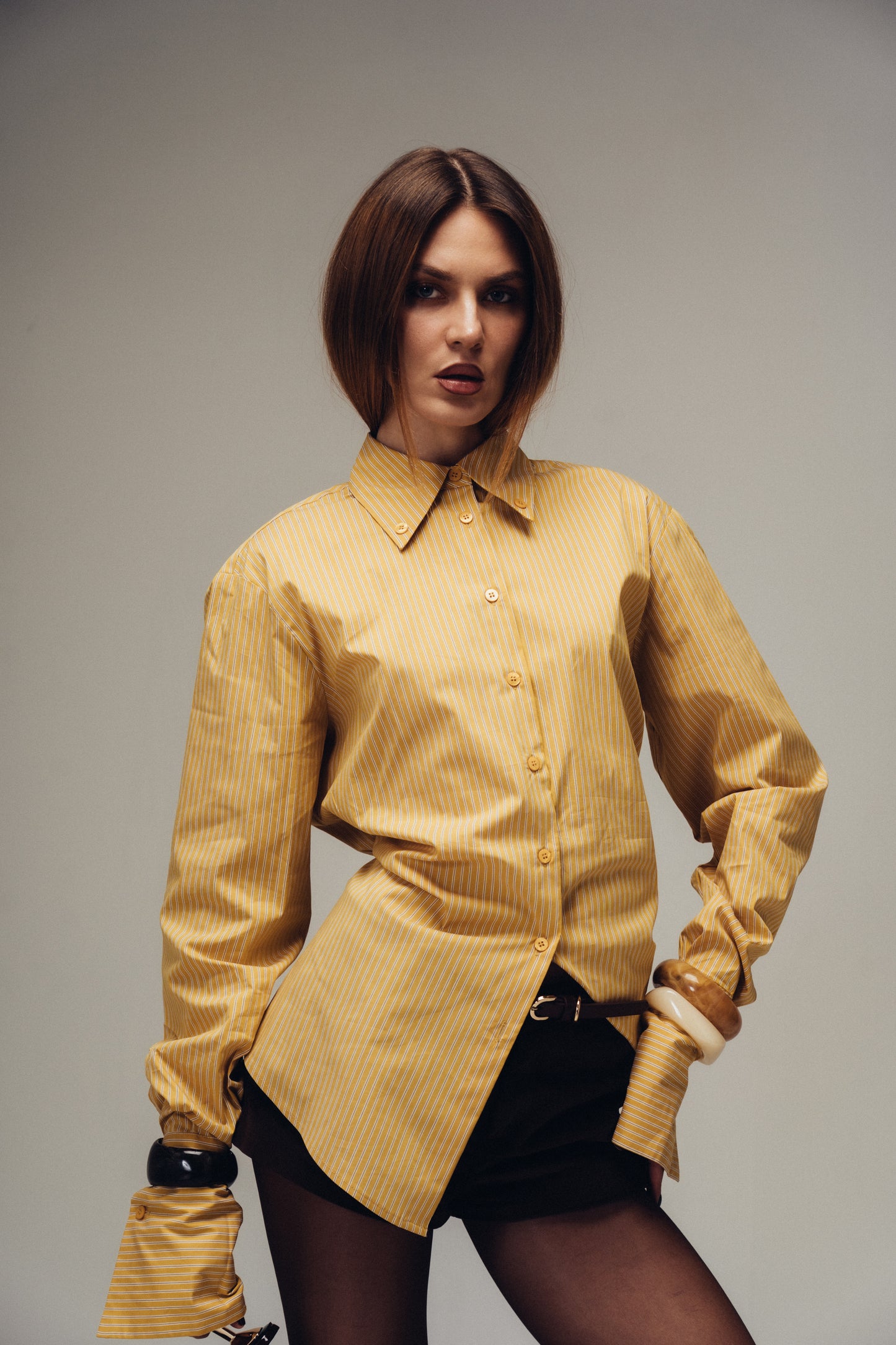 Long Shirt Stripes (blue, navy, yellow, green, green brown, brown)