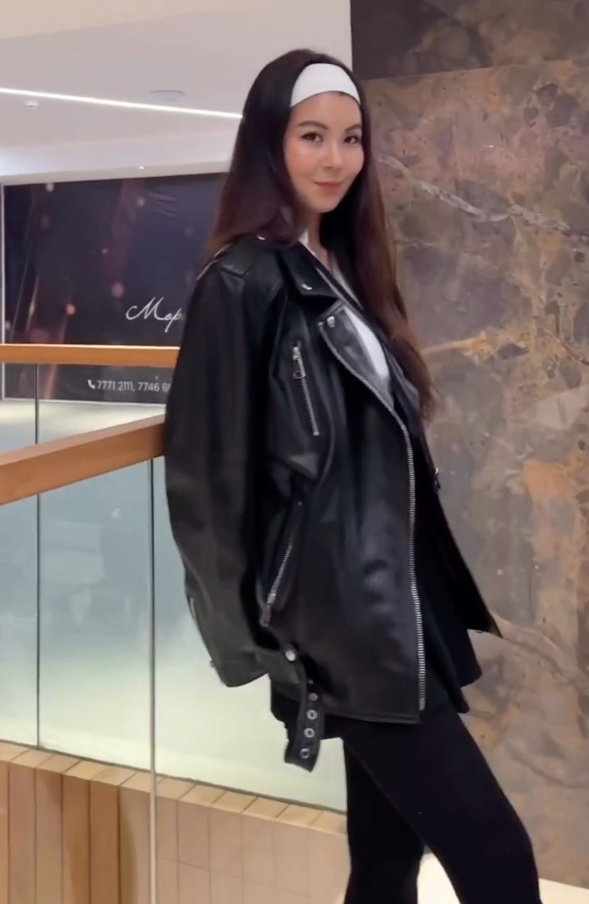 Classic Oversize Biker Leather Jacket (Long)